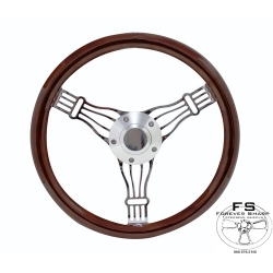 1964-69 14" Discord Dark Wood Steering Wheel 